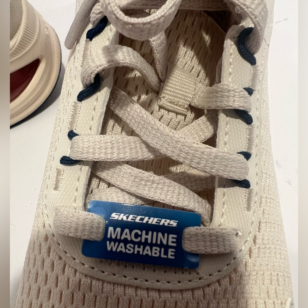 Skechers Women's Beige & Coral Skech-Air Walking Sneakers ‘Machine Washable’ NWT - Picture 10 of 16